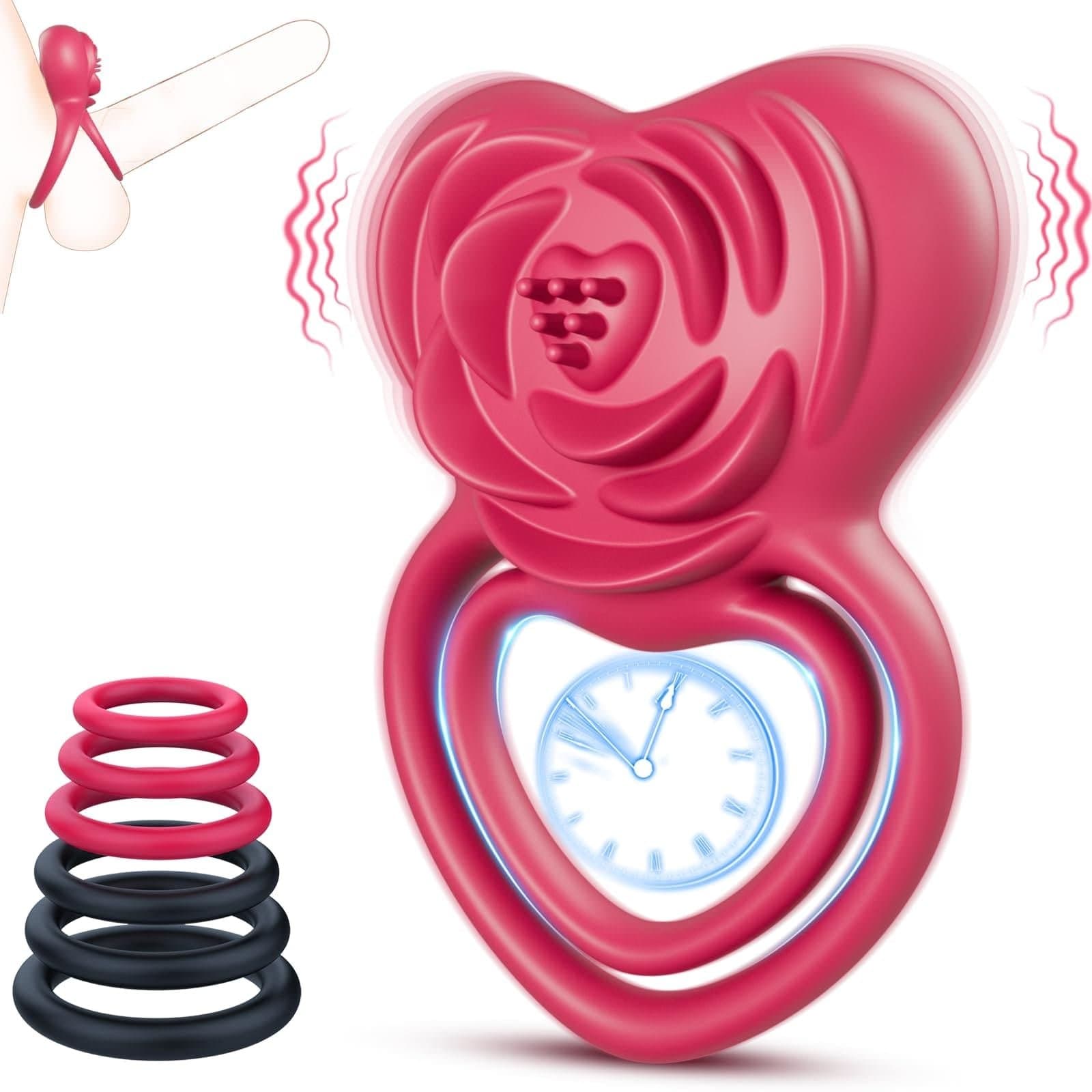2 in 1 Vibrating Cock Ring Rose Vibrator featured image