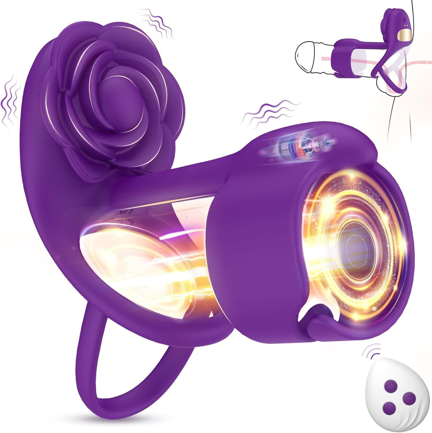 3 IN 1 Vibrating Rose Penis Ring with 10 Vibration featured image