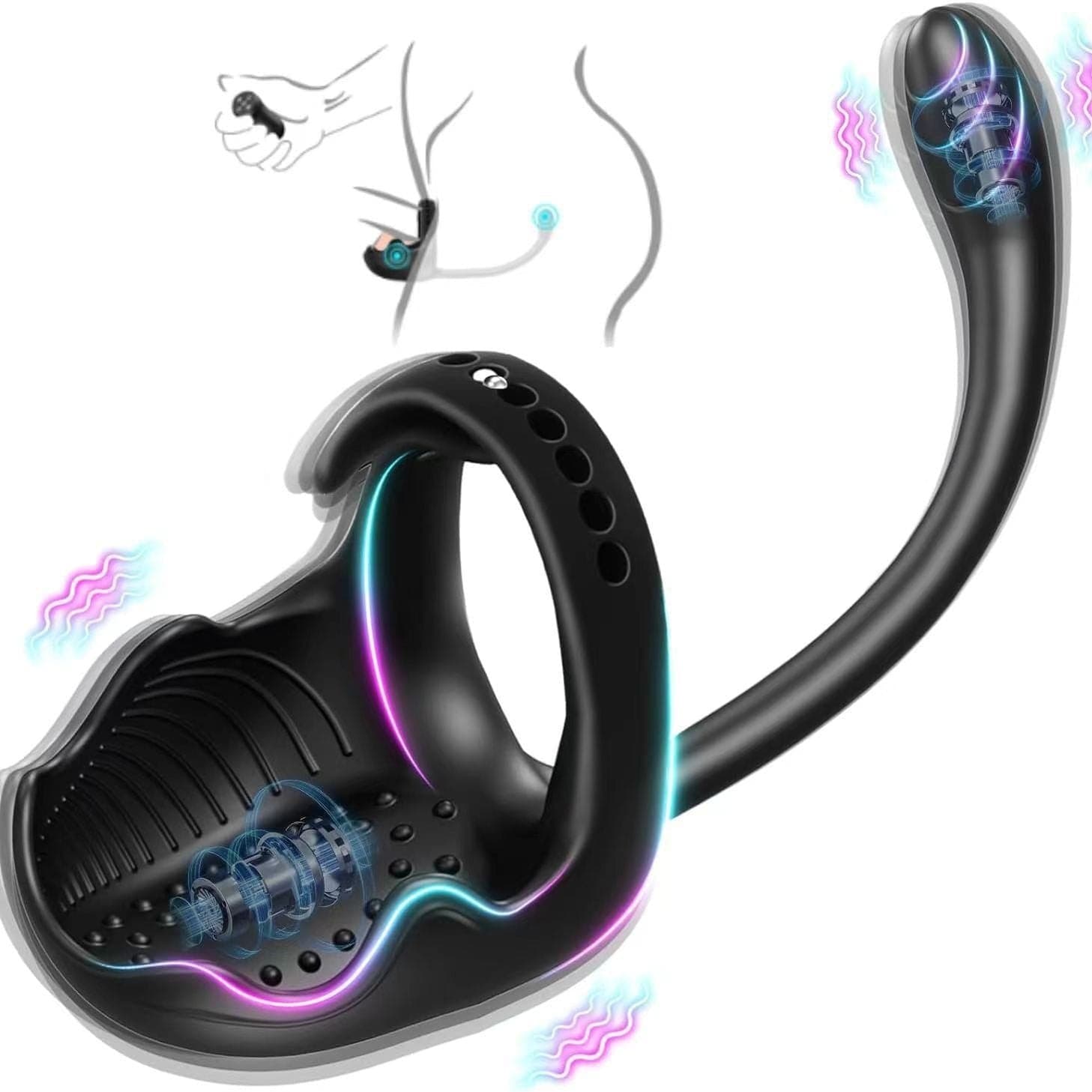 3-in-1 Vibrating Testicle Taint Anal Stimulator with Adjustable Cock Ring featured image
