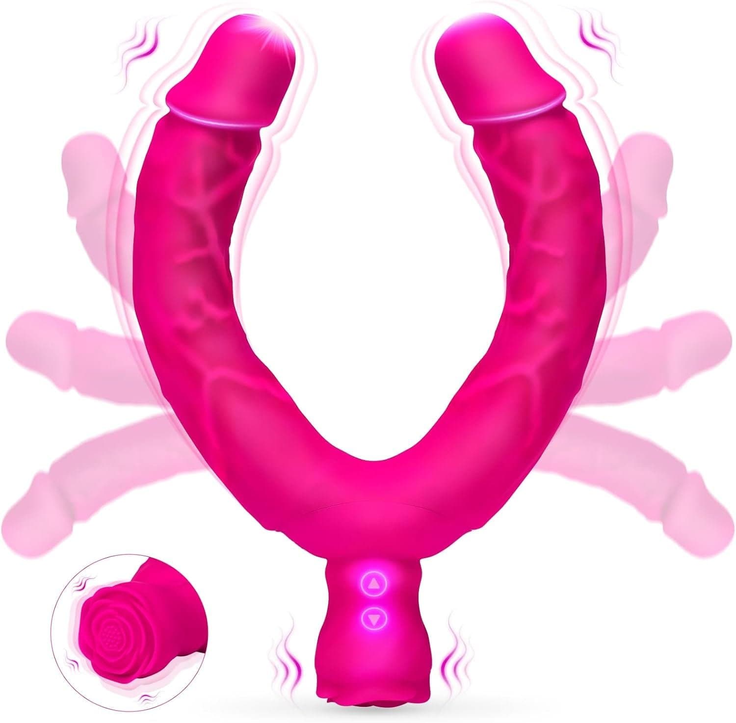 Double Ended Vibrating Rose Dildo - Anal & G-Spot with 10 Modes featured image