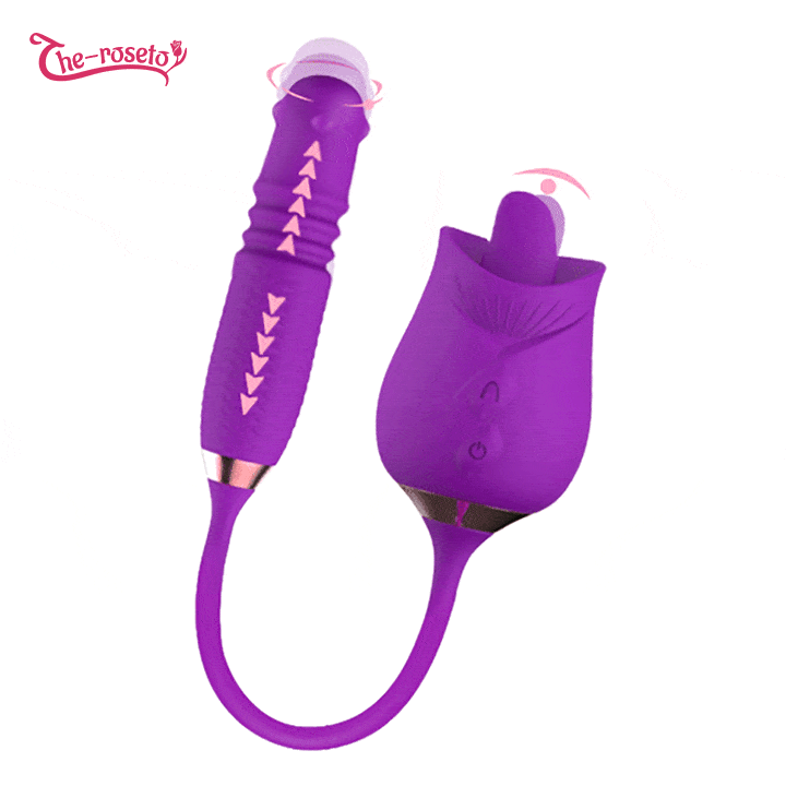 Purple Rose Toy Rotating Pearls Telescopic Tongue-licking Vibrator featured image