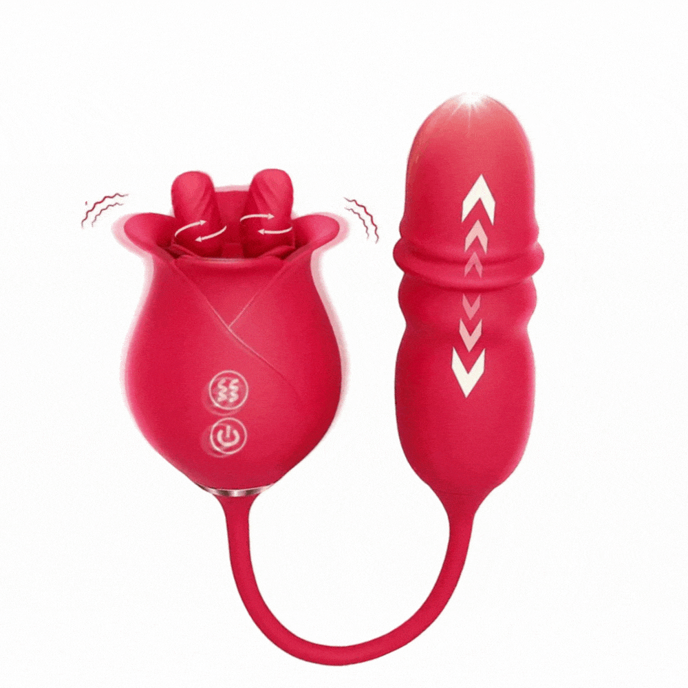 Rose Romeo Dual Tongue Rose Vibrator with 10 Licking & Thrust Modes featured image