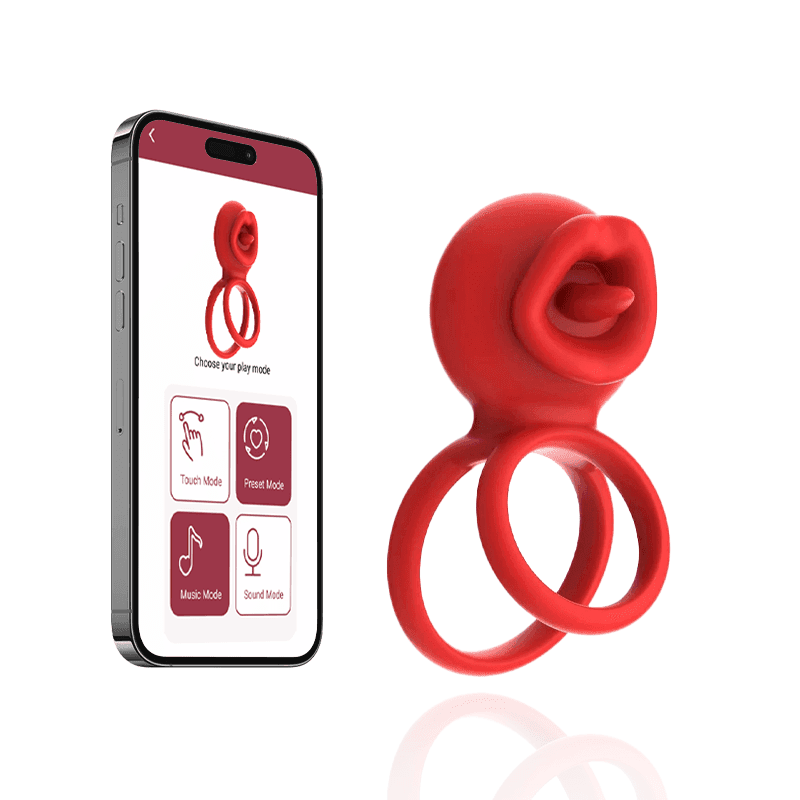 Vibrating Cock Ring & Clitoral Stimulator with Licking Mouth & App Control featured image