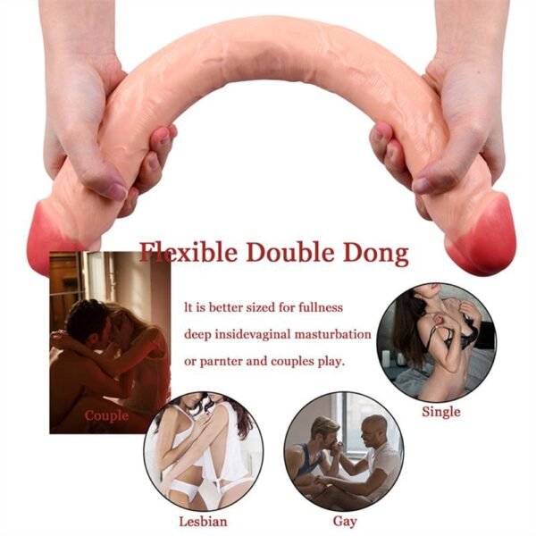 18.11'' Double-Ended Soft Silicone Anal Dildo