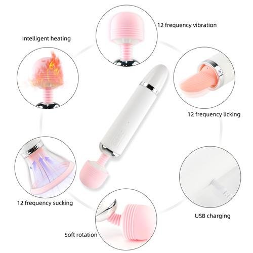 Cingrela Triple Stimulation Tongue Vibrator with Heating & Suction