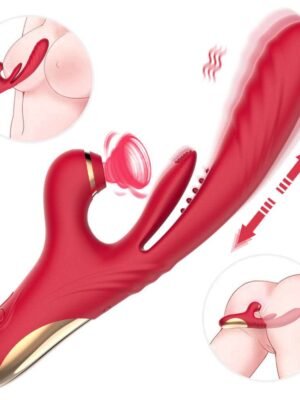 3 in 1 Suction & Thrusting Vibrator With Tongue For Clitoris & G-spot