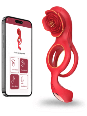 Cock Ring with Rose Clitoral Stimulation