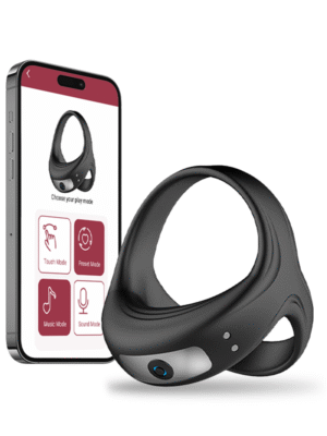 Vibrating Cock Ring with APP, Triangular Penis Ring with 10 Vibration Modes