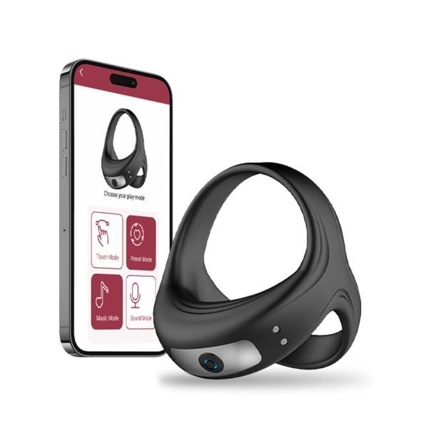 Vibrating Cock Ring with APP, Triangular Penis Ring with 10 Vibration Modes