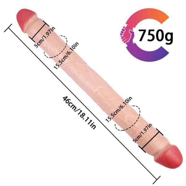 18.11'' Double-Ended Soft Silicone Anal Dildo