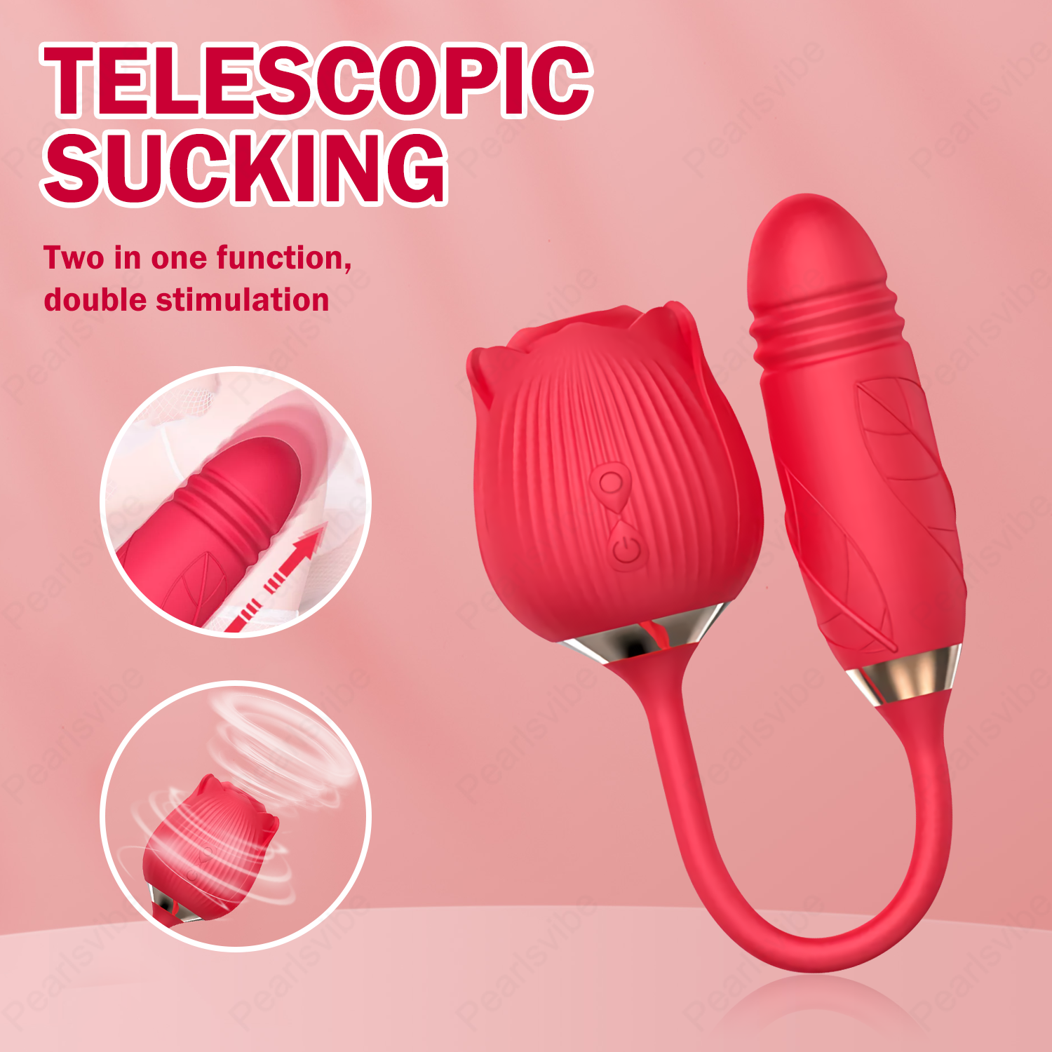 2-in-1 rose flower vibrator