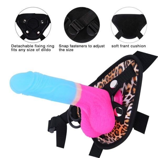 7.09'' Strap-on Dildo Leopard Belt for Lesbian Couple