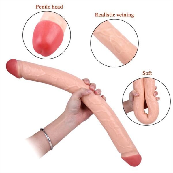18.11'' Double-Ended Soft Silicone Anal Dildo