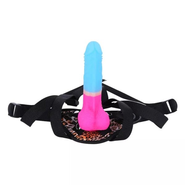 7.09'' Strap-on Dildo Leopard Belt for Lesbian Couple