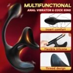 3-in-1 Vibrating Anal Plug & Testicle Stimulator with Cock Ring