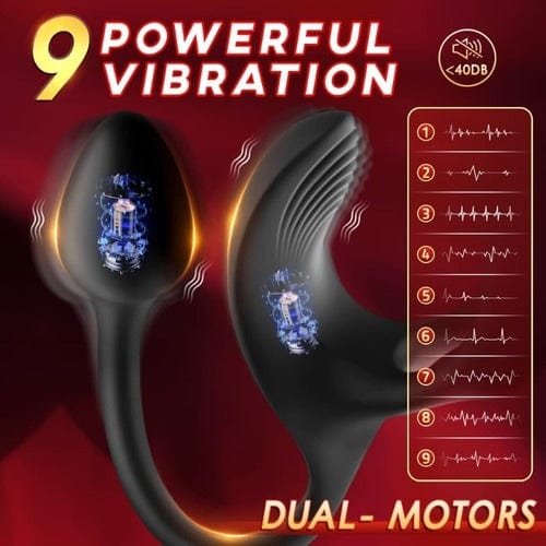3-in-1 Vibrating Anal Plug & Testicle Stimulator with Cock Ring