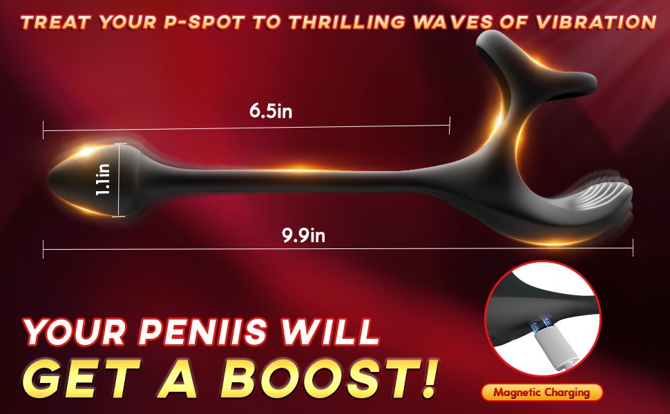 vibrating anal plug testicle stimulator cock ring