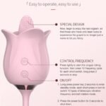 3-in-1 Blooming Pink Rose Vibrator Toy with Rotating Pearls & Telescopic Tongue Licking