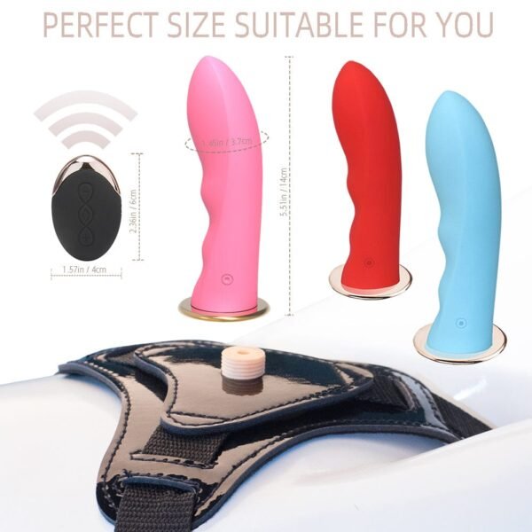 5.51 inch Wireless Remote USB Rechargeable Strap-On Dildo