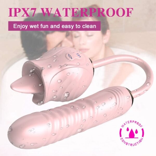 Rose Warming G-spot Tongue Licking Vibrator Toy