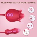 Rose Toy Vibrator for Women - Telescopic Tongue Licker G-Spot Sex Toy