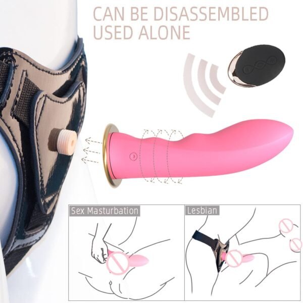 5.51 inch Wireless Remote USB Rechargeable Strap-On Dildo
