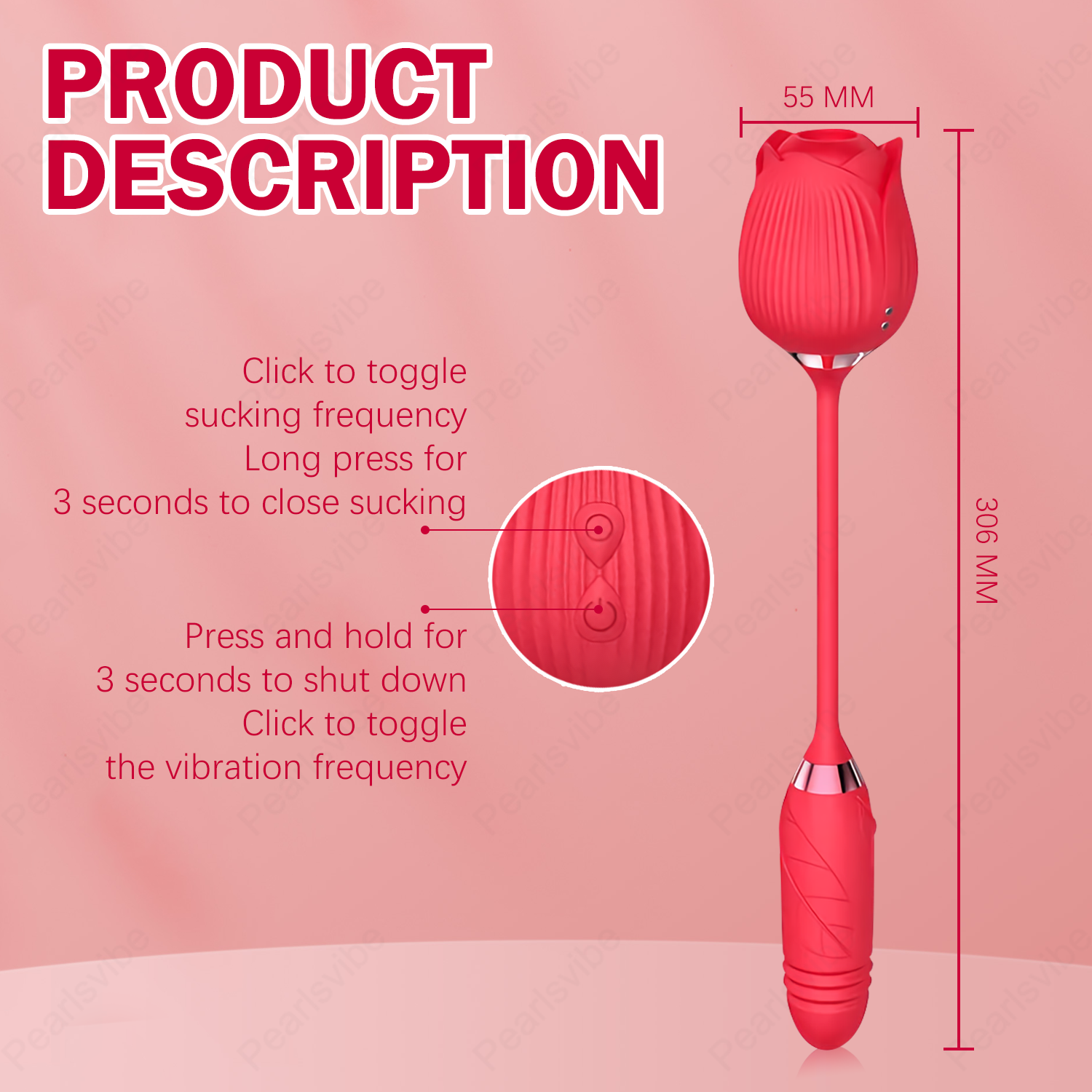 2-in-1 rose flower vibrator