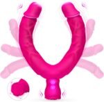 Dildo vibrante a doppia estremità con rosa - anale e G-Spot con 10 modalità
