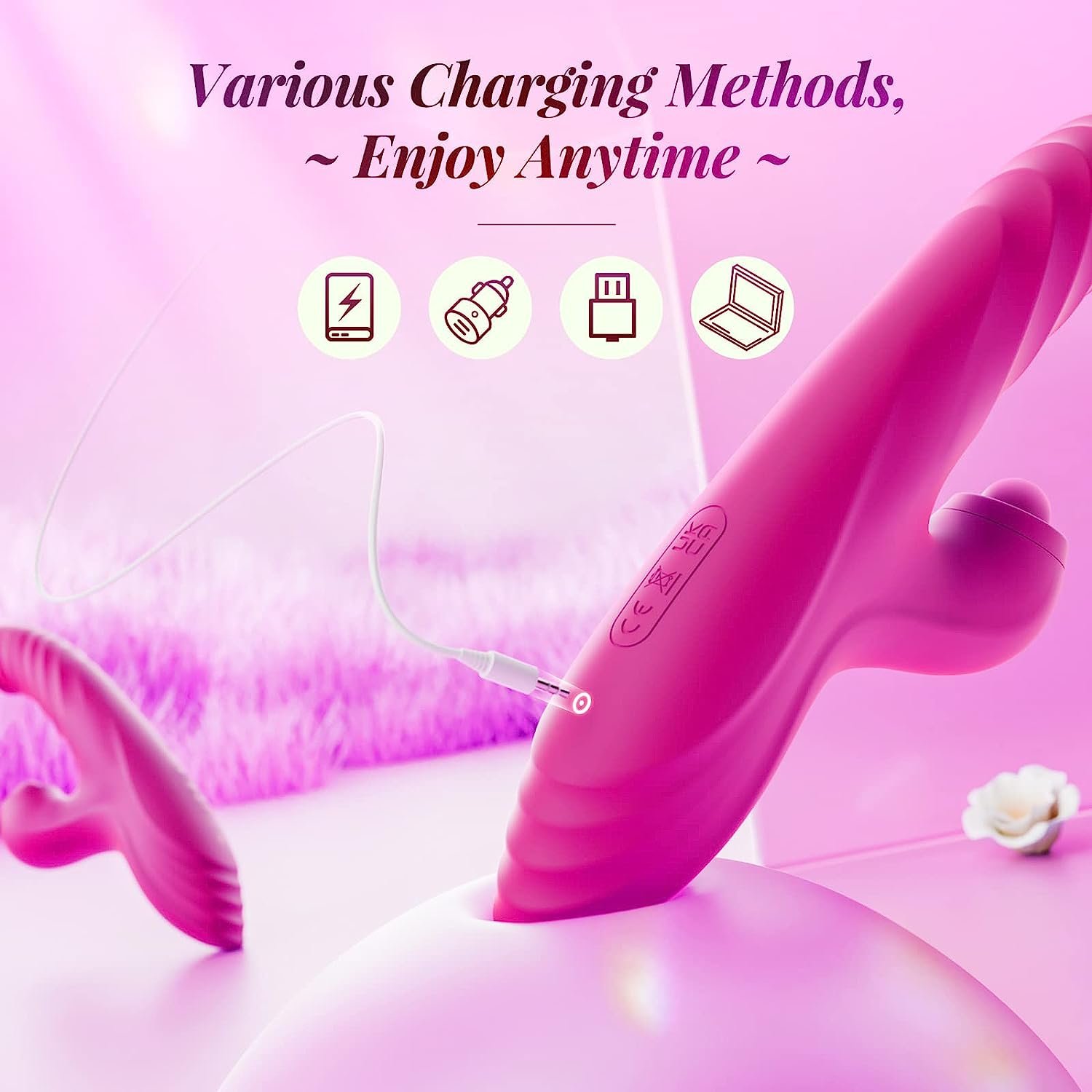 Thrusting rabbit G-spot vibrator