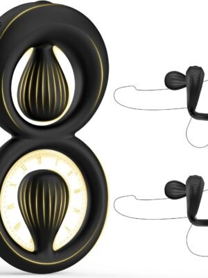 Vibrating Dual Cock Ring with Adjustable Beads