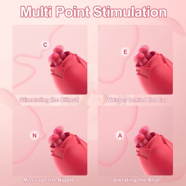 Jouet Orgasmique Rose Juliet Double Langue Lèche Shaker Clitoris Mamelon