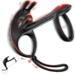 Bunny Ring Vibrating Cock Ring with Penis Sleeve for Men