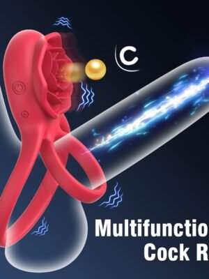 Rose Cock Ring Vibrator Clit Stimulator