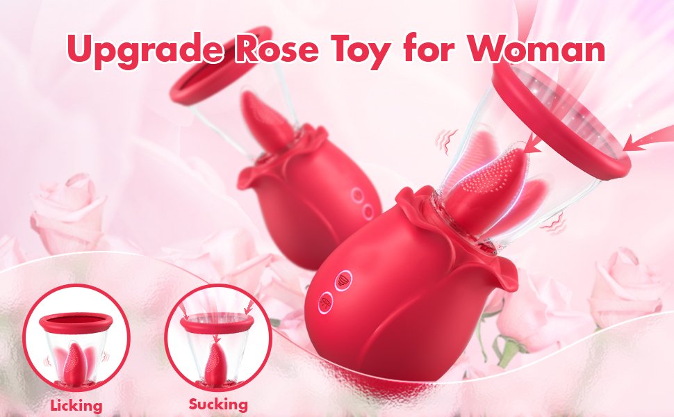 Rose sucking tongue vibrator