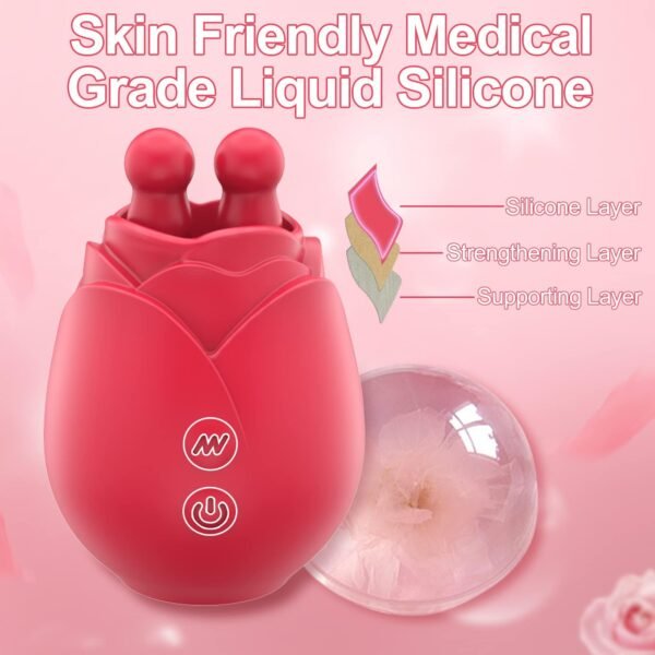 Jouet Orgasmique Rose Juliet Double Langue Lèche Shaker Clitoris Mamelon