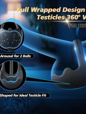3-in-1 vibrating testicle anal cock ring