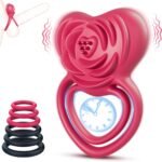 2 in 1 Vibrating Cock Ring Rose Vibrator
