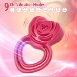 2 in 1 Vibrating Cock Ring Rose Vibrator