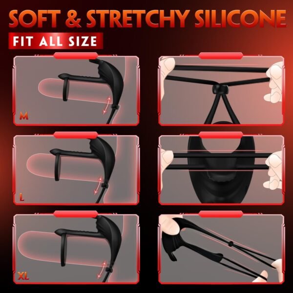 Bunny Ring Vibrating Cock Ring with Penis Sleeve for Men