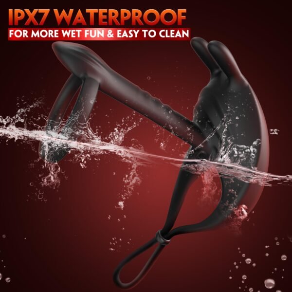 Bunny Ring Vibrating Cock Ring with Penis Sleeve for Men