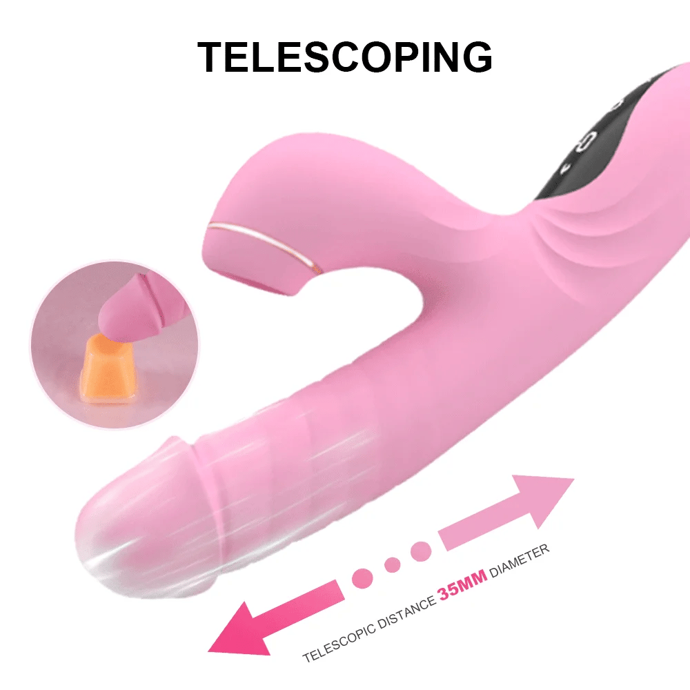 suck telescopic heating vibrator