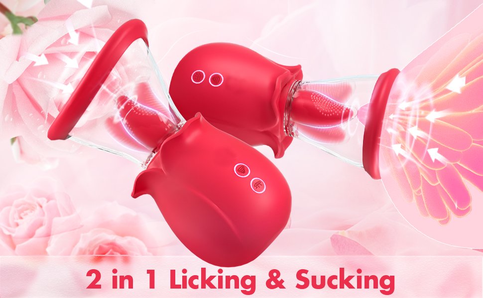 Rose sucking tongue vibrator