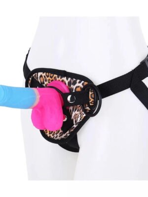 7.09'' Strap-on Dildo Leopard Belt for Lesbian Couple