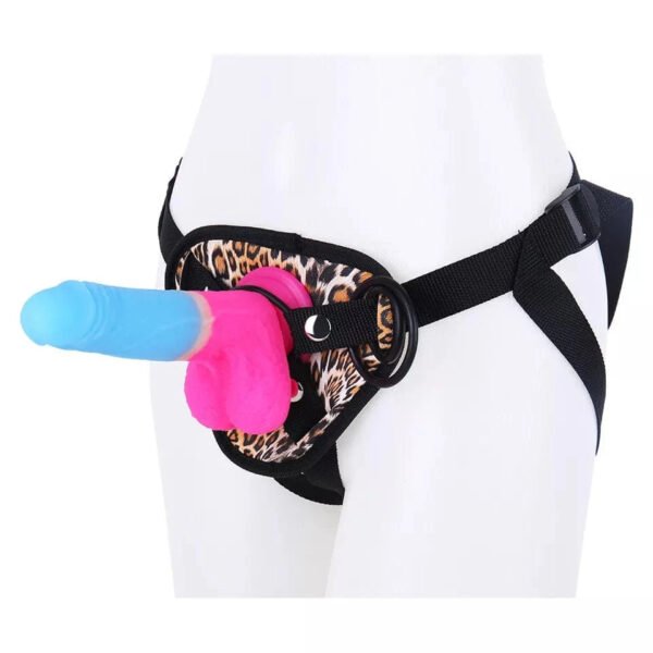 7.09'' Strap-on Dildo Leopard Belt for Lesbian Couple