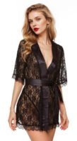 Robe de lingerie à manches courtes en dentelle