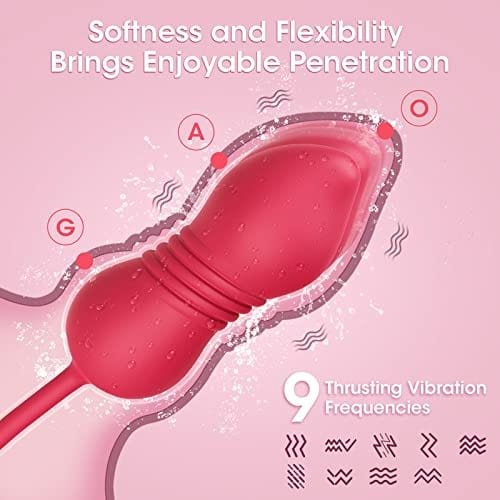 Rose Toy Vibrator for Women - Telescopic Tongue Licker G-Spot Sex Toy