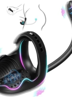 3-in-1 Vibrating Testicle Taint Anal Stimulator with Adjustable Cock Ring