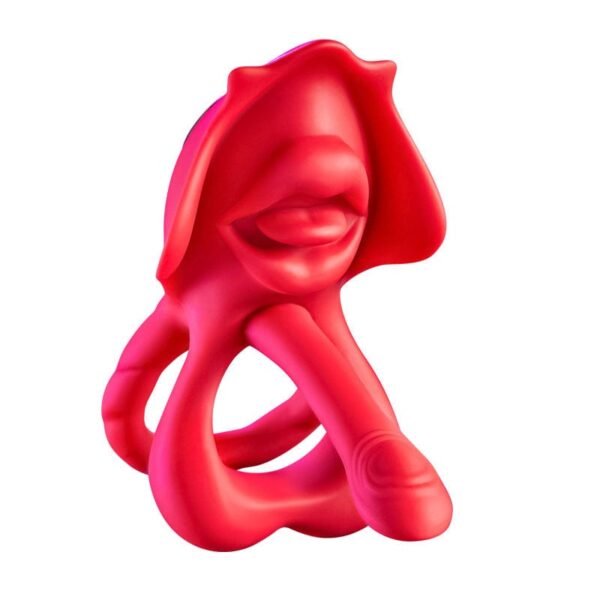 Anello per cazzo con morso in bocca e stimolatore clitorideo realistico per coppie