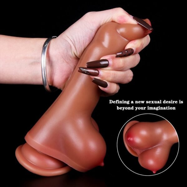 7.68 Inch Soft Manual Dildo with Double Breasts