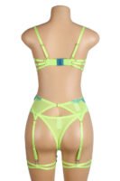 طقم حمالة صدر ورباط دانتيل نيون